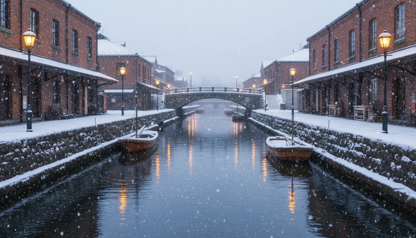 오타루 겨울 감성 여행|눈 내리는 운하의 로맨스