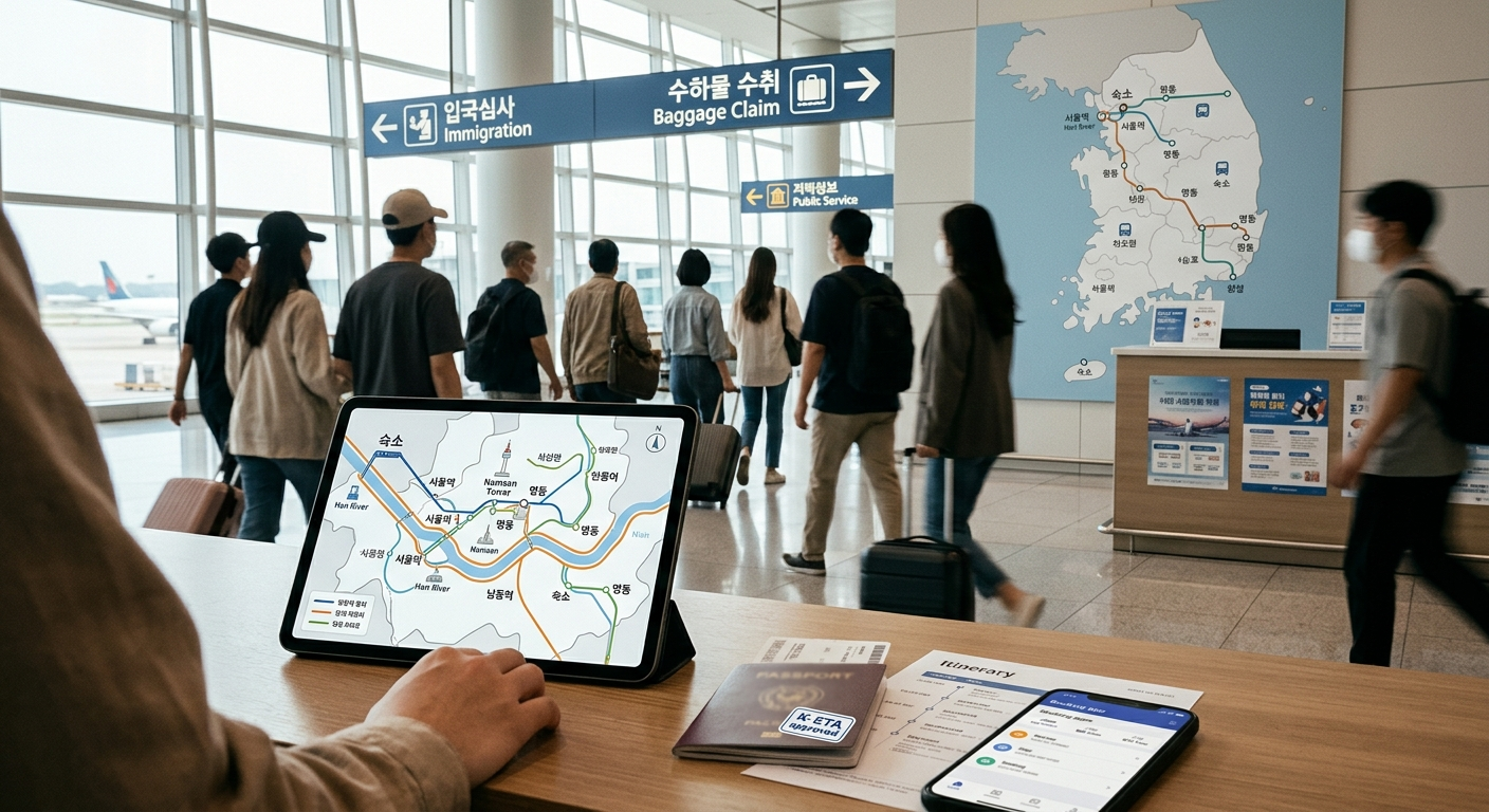 한국 여행 핵심 일정 및 동선 요약