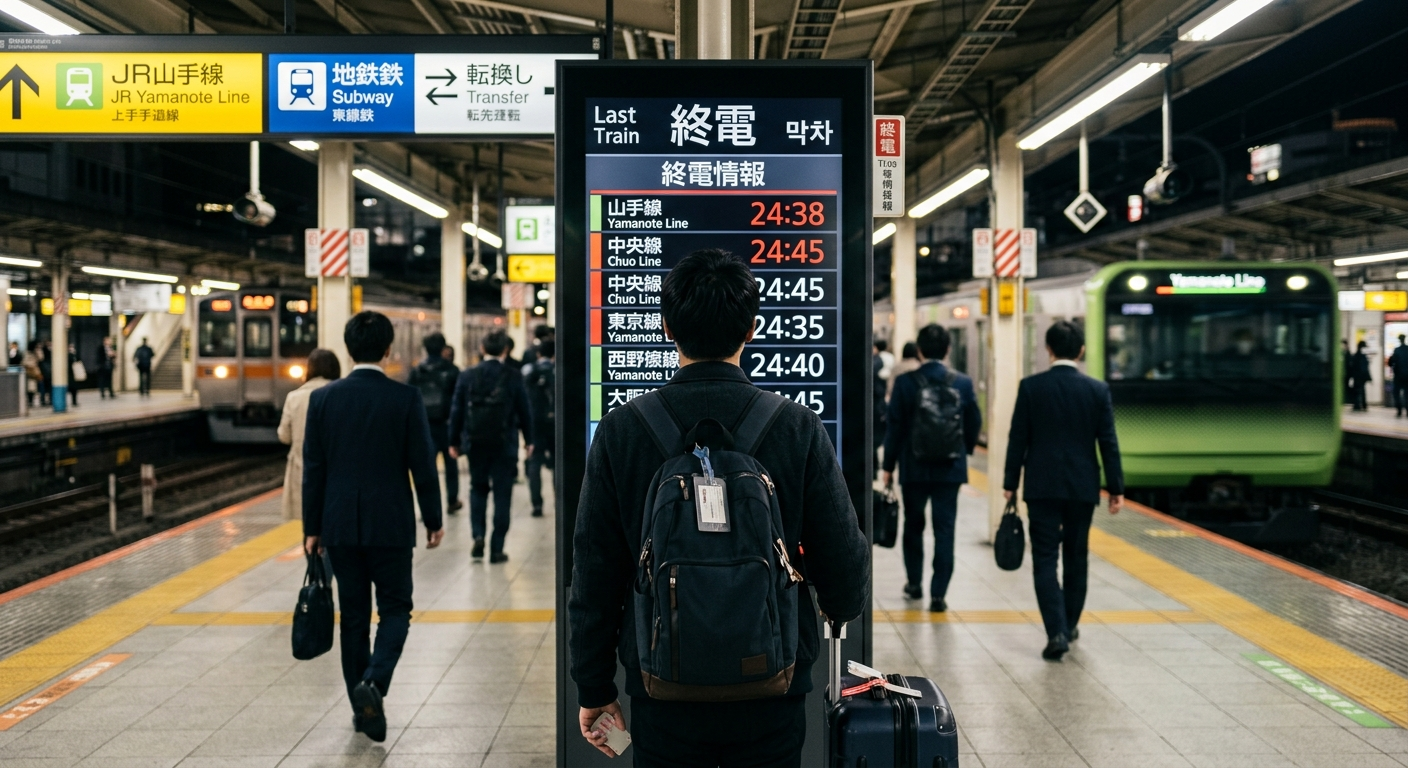 주의사항 및 막차 체크