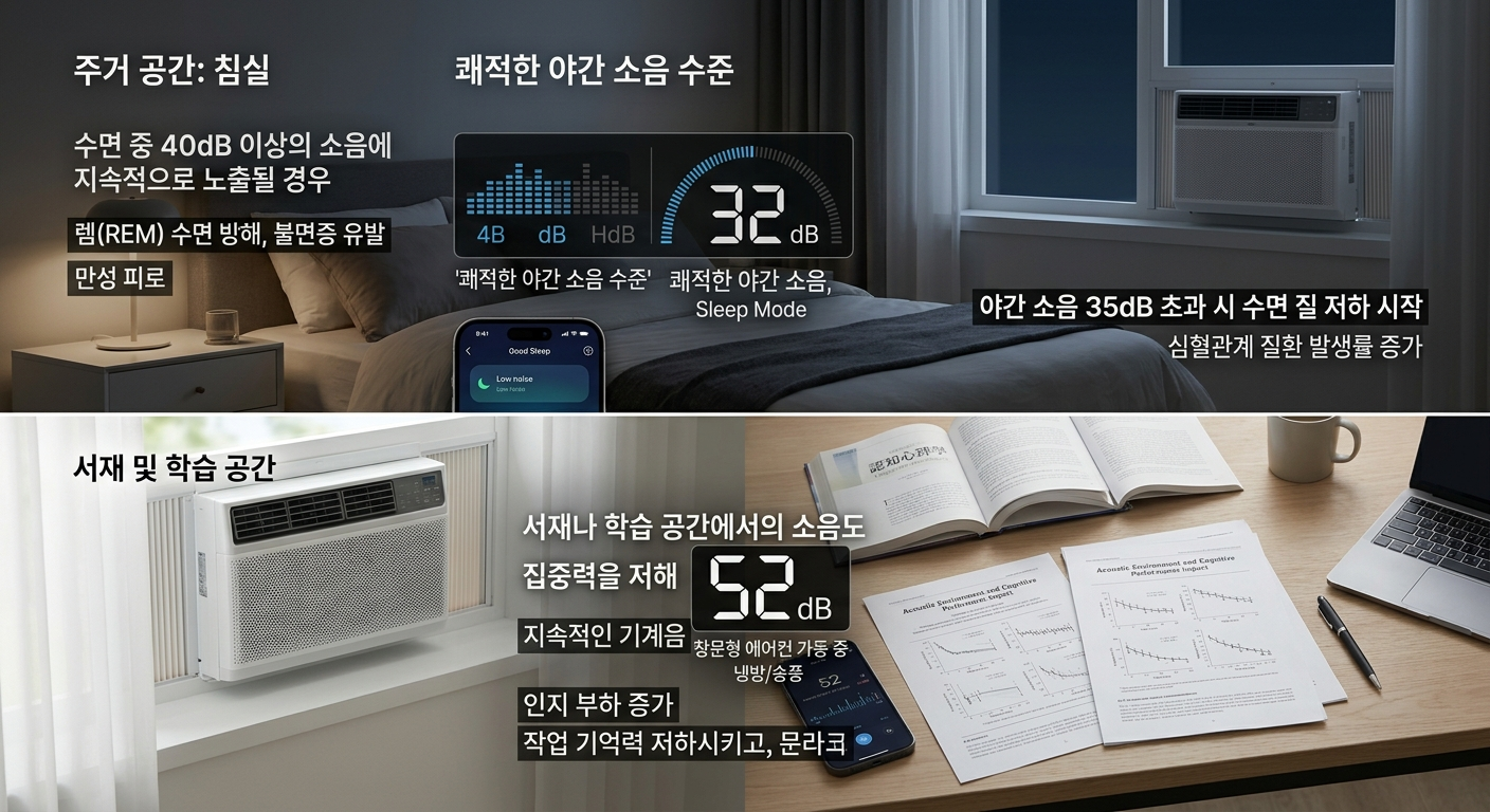 사용 환경별 소음 체감도와 영향