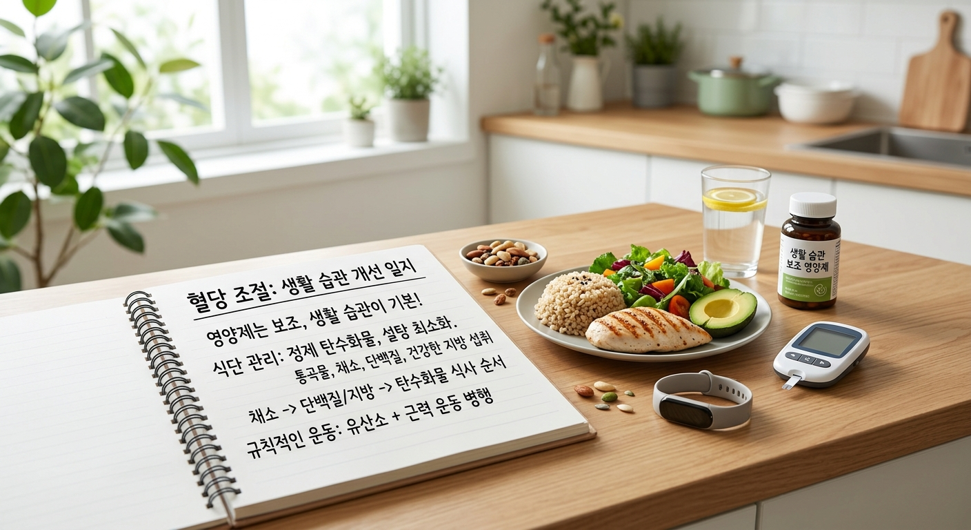 혈당 조절을 위한 생활 습관 병행