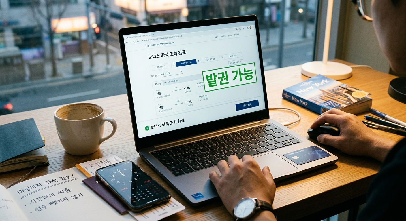 마일리지 좌석 발권, 시간과의 싸움이에요