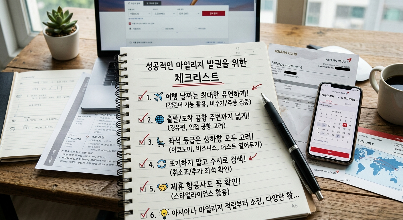 성공적인 마일리지 발권을 위한 체크리스트