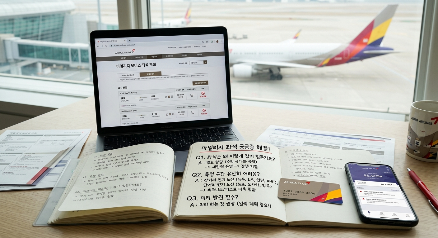 아시아나 마일리지 좌석, 궁금증 해결!