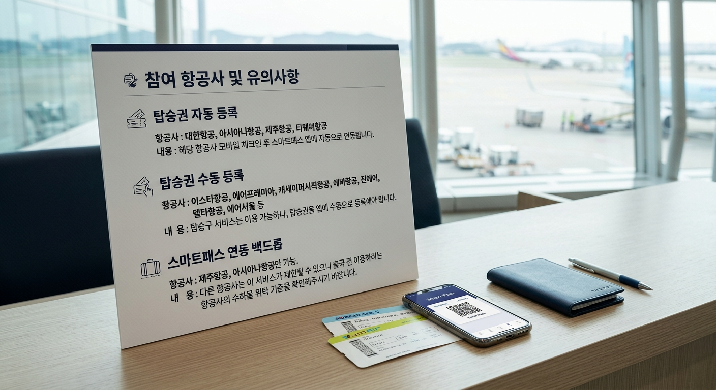 참여 항공사 및 유의사항
