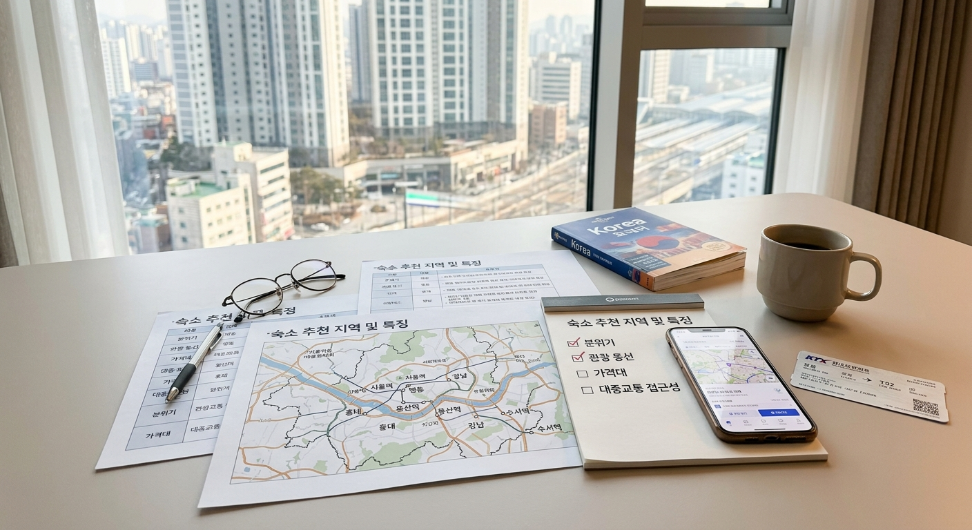 숙소 추천 지역 및 특징