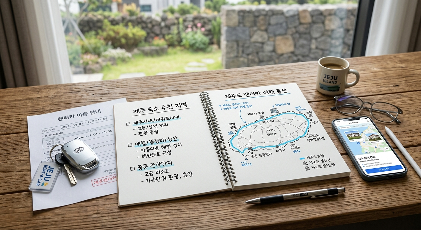 숙소 추천 지역과 렌터카 동선