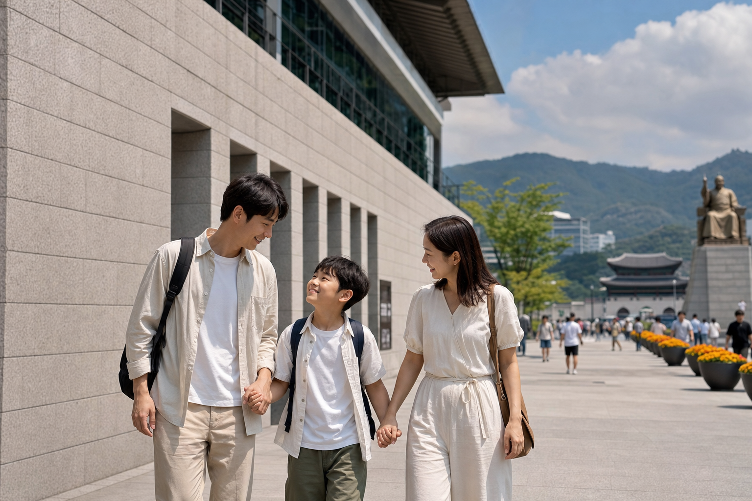 광화문 일대에서 헌법과 민주주의 여행을 시작하는 가족 여행 이미지