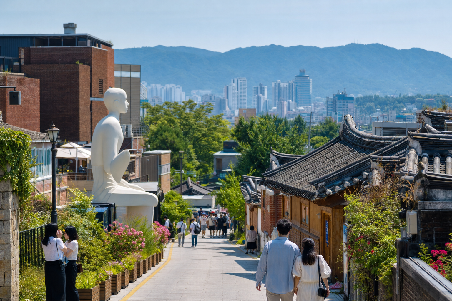 광주 예술과 역사 여행 코스의 도심 문화지구 풍경