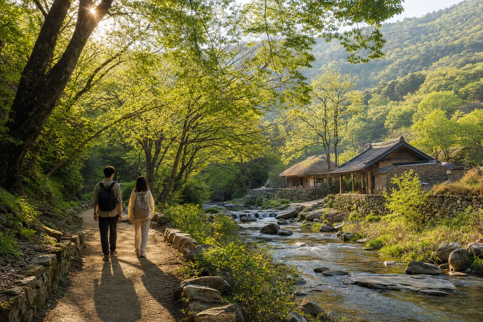 괴산의 숲길과 계곡을 따라 걷는 힐링 여행 풍경