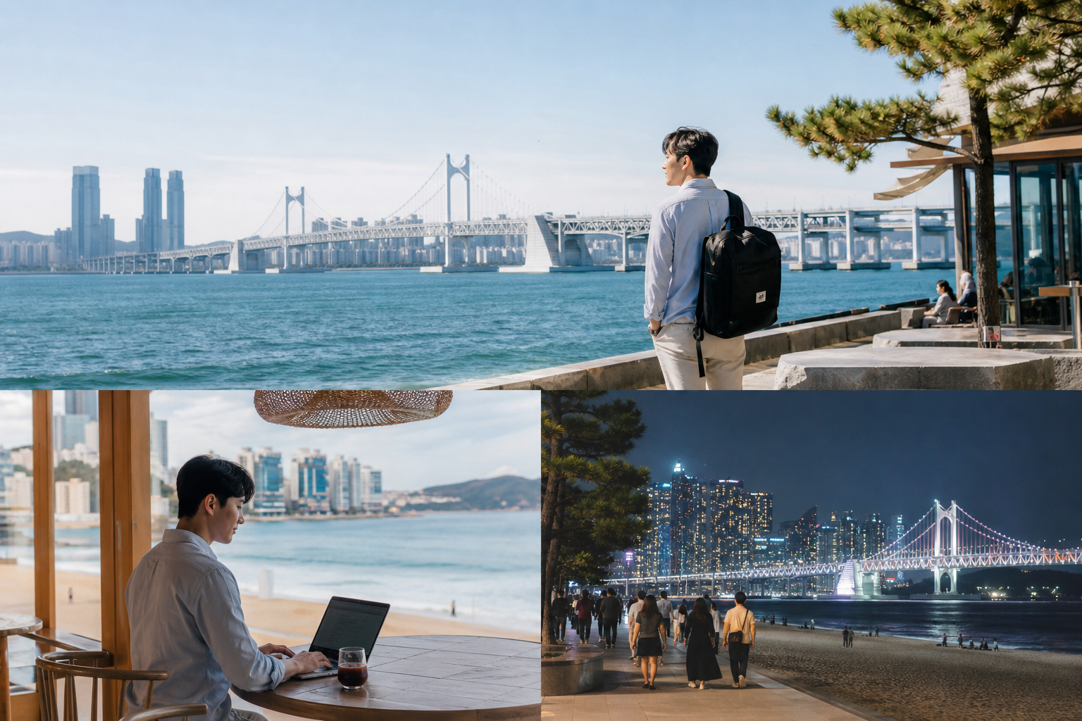 부산 해안 산책로와 야경을 따라 이동하는 여름 워케이션 여행 동선