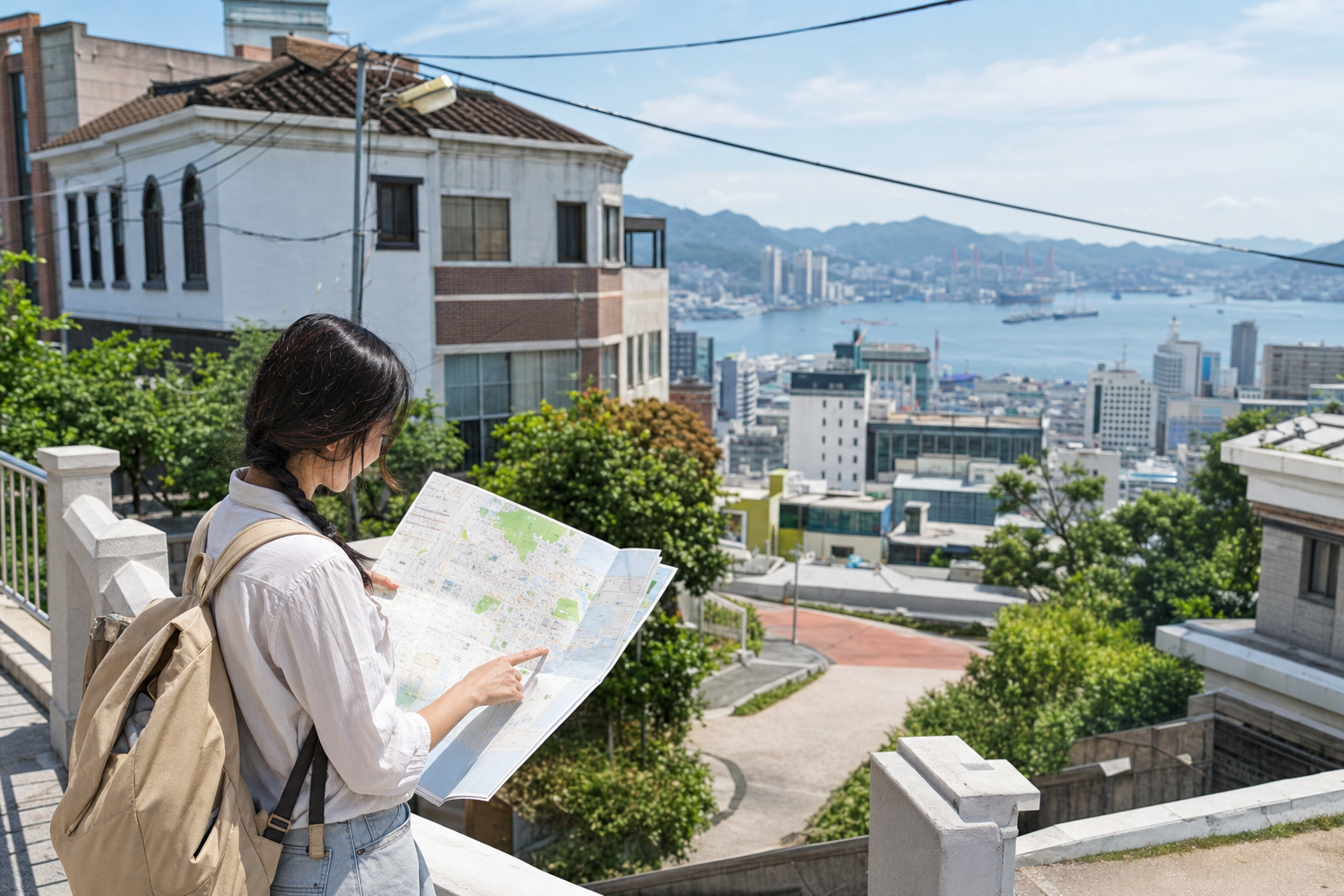 부산 원도심과 여름 역사 여행 동선을 떠올리게 하는 이미지