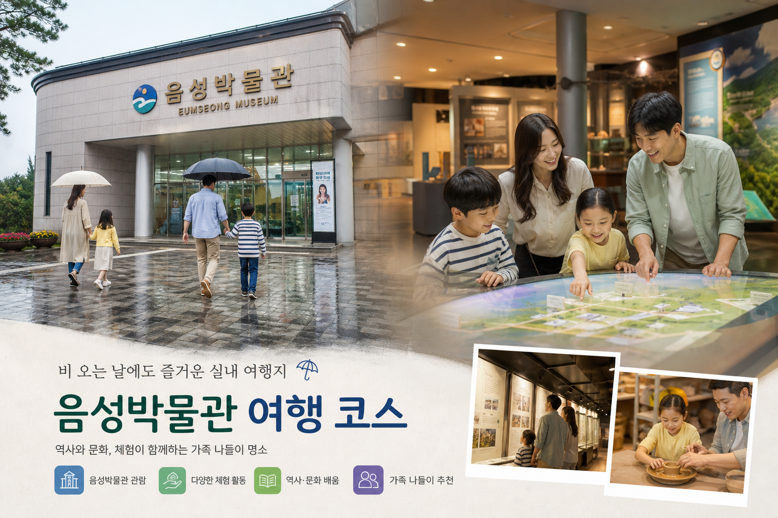 비 오는 날에도 방문하기 좋은 음성 박물관 가족 여행 대표 이미지