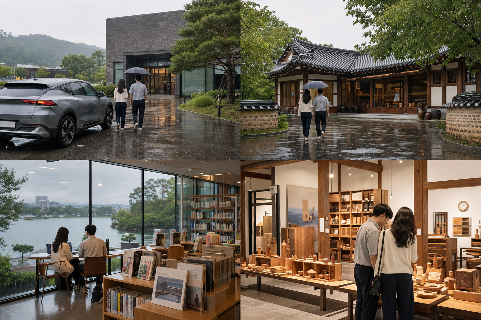 전주 아중호수도서관과 한옥 문화공간을 잇는 비 오는 날 드라이브 코스
