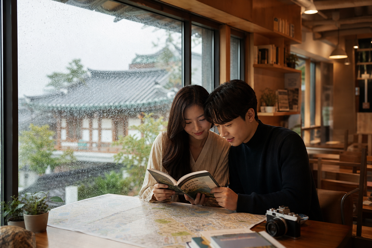비 오는 날 아중호수도서관과 전주 실내 데이트 분위기
