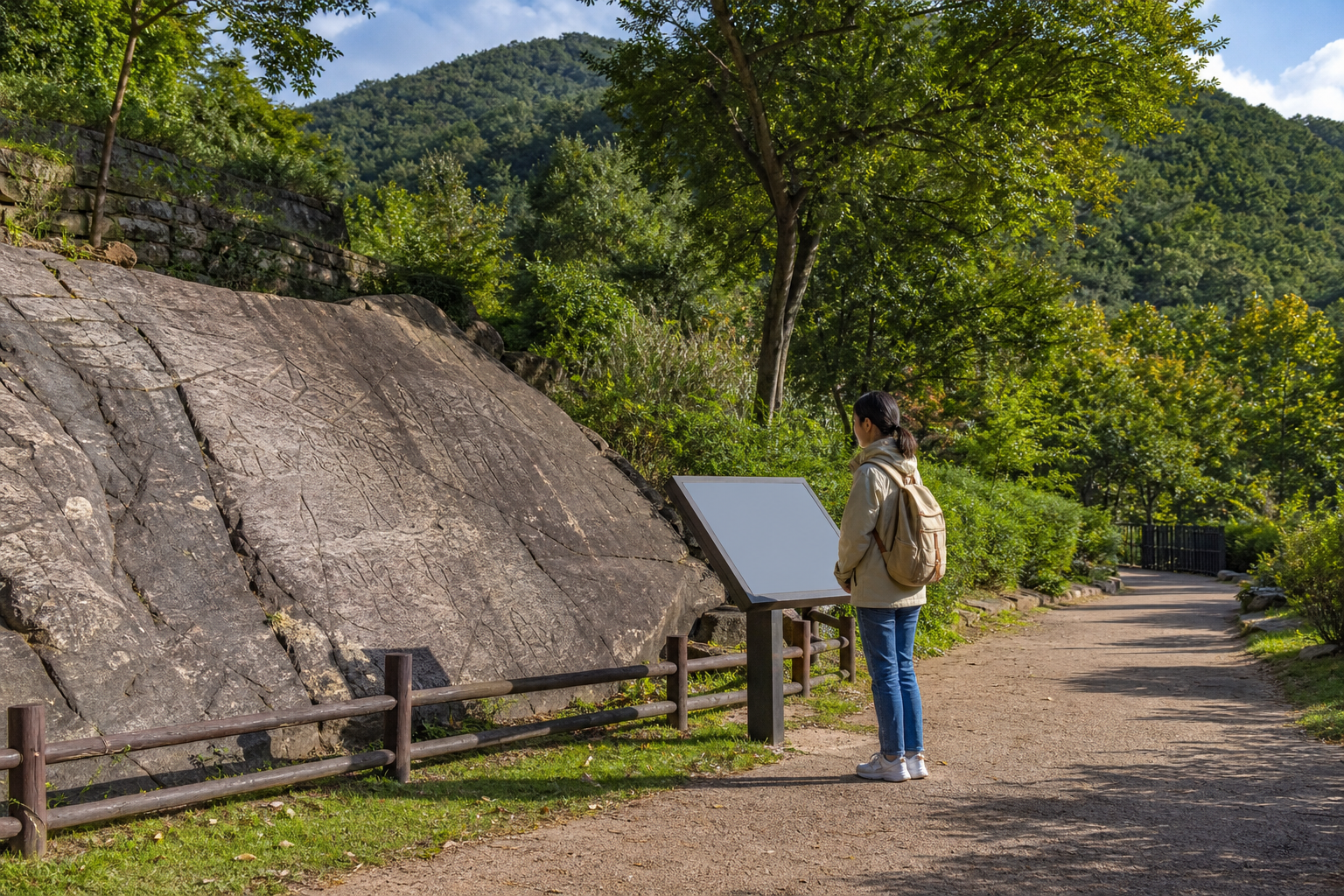 울산 울주 천전리 각석과 산책 동선을 떠올리게 하는 여행 장면