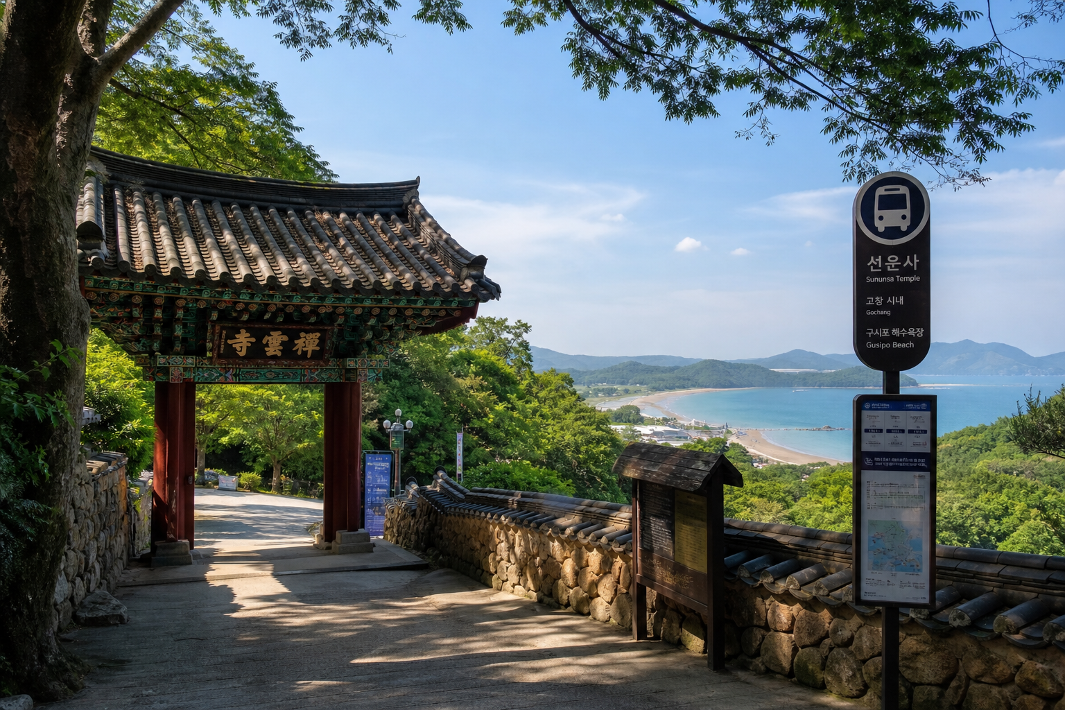 선운사 숲길과 구시포 해변 분위기를 담은 고창 여행 이미지