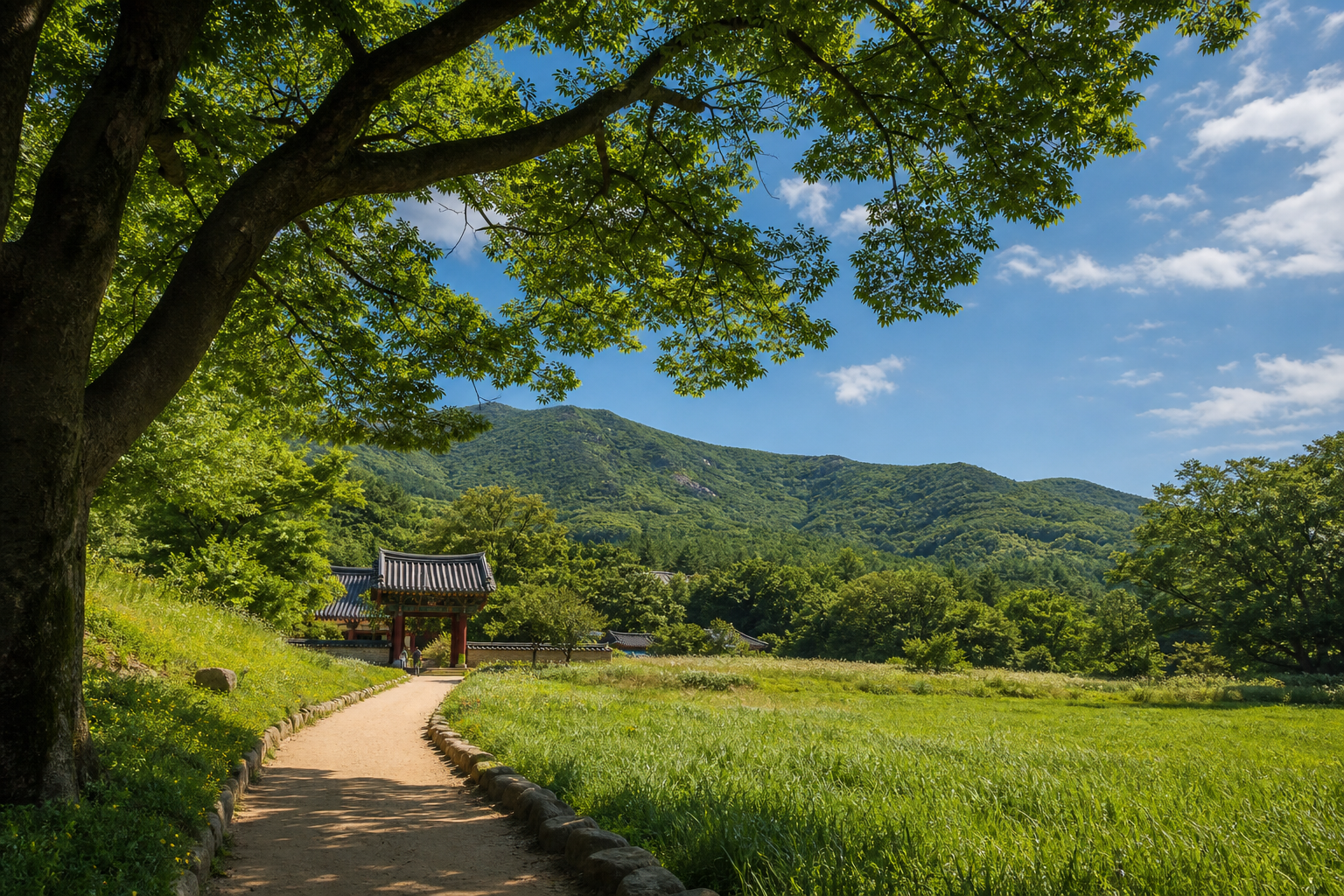 고창의 자연과 사찰 코스를 떠올리게 하는 평온한 풍경