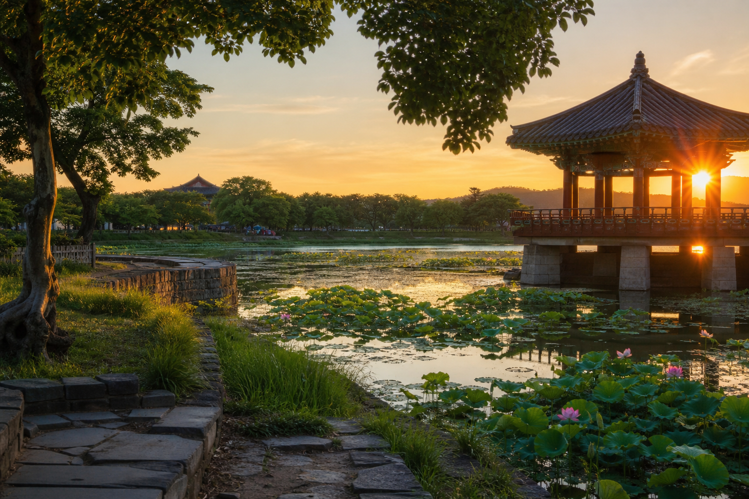 부여 궁남지와 백제 분위기를 담은 여행 이미지