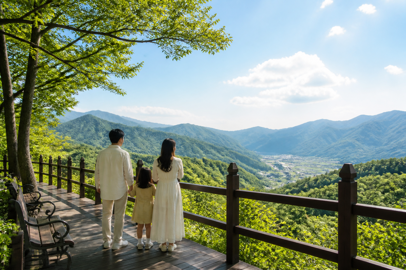 경남 산청 가족 여행 전망과 산책로