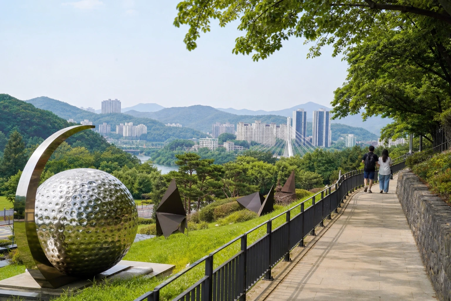 안양에서 예술과 자연을 함께 즐기는 도보 여행 장면