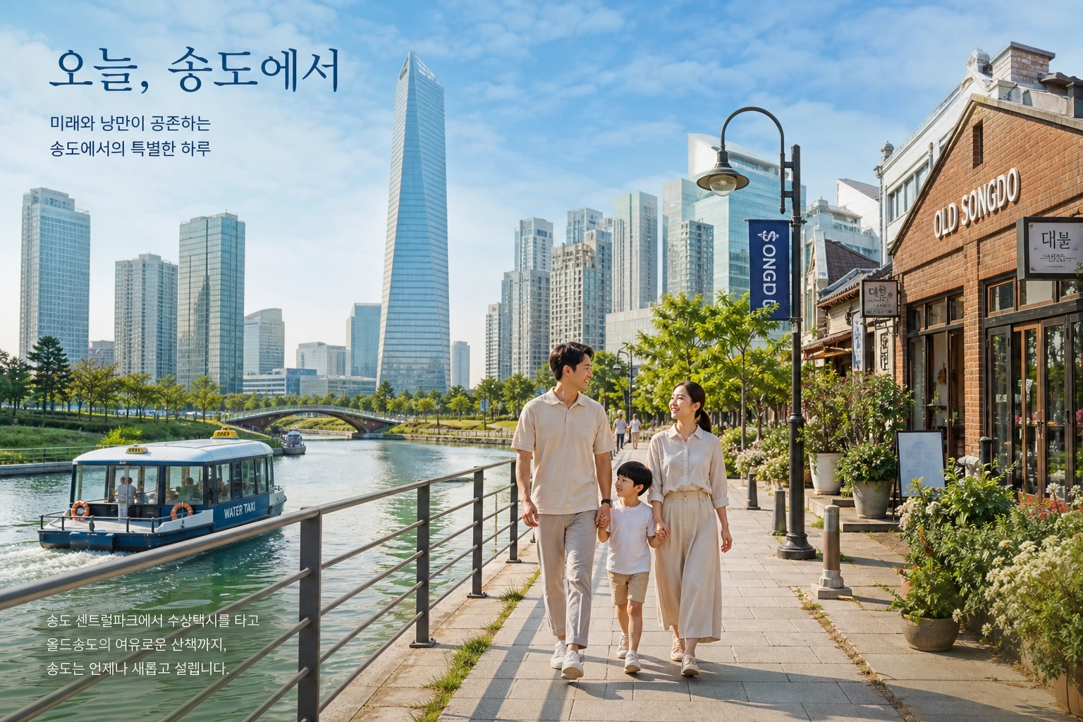 여름방학 송도 가족 산책 풍경