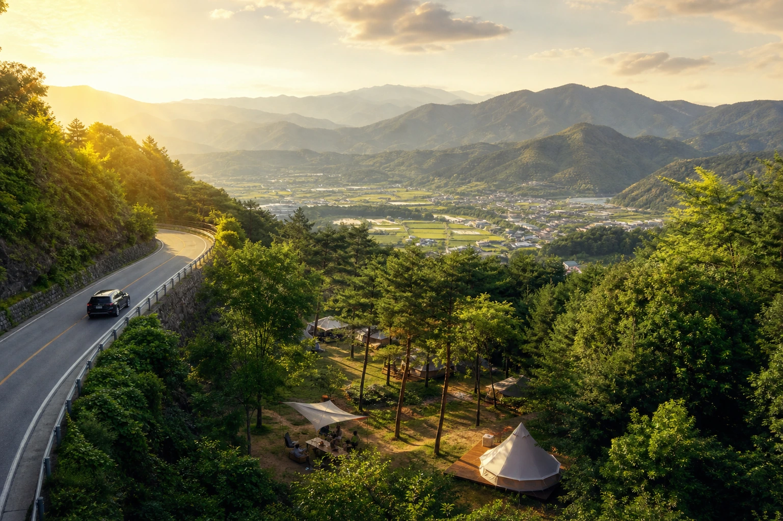 경남 산청 지리산 자락의 드라이브와 휴식 포인트 풍경