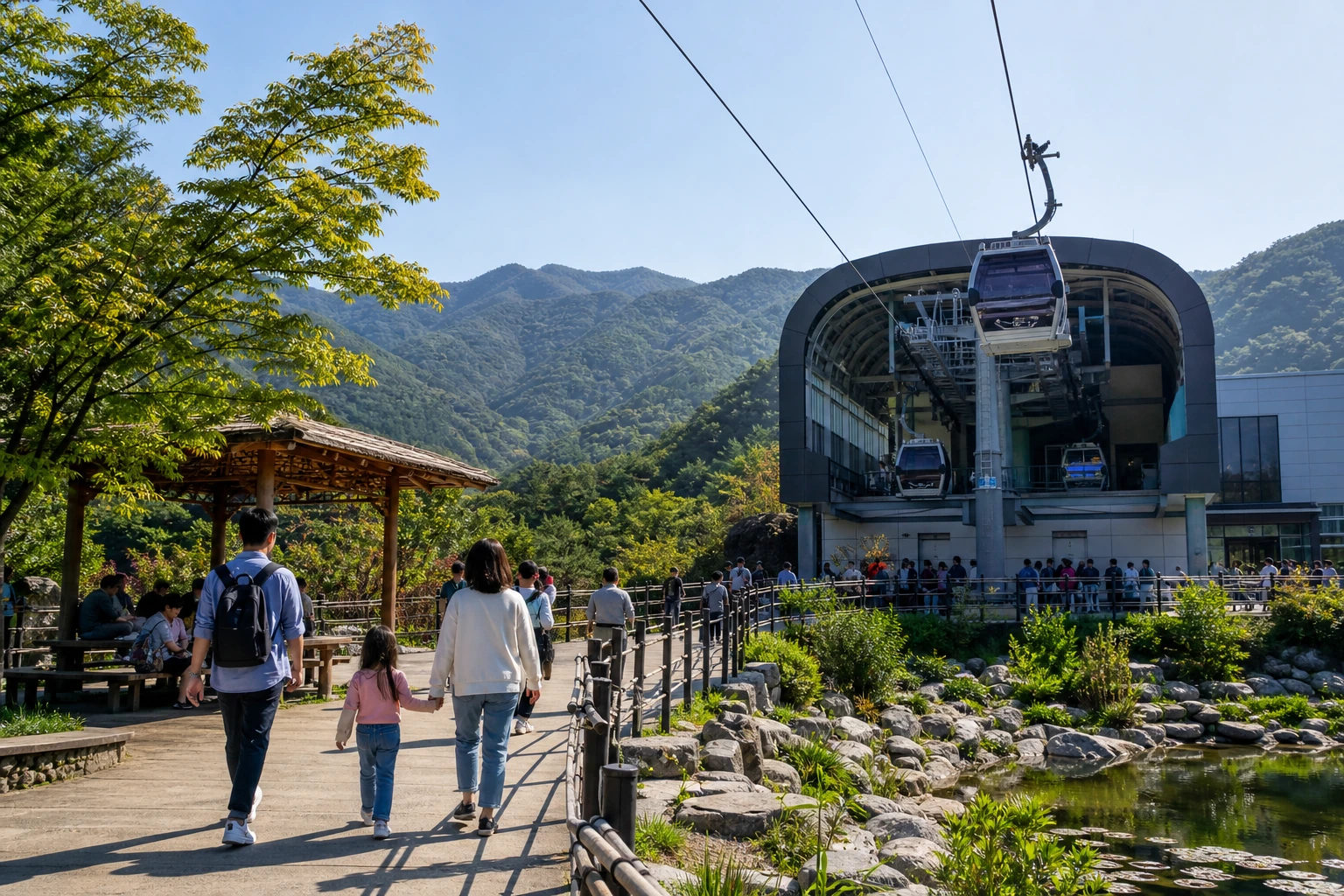 지리산 산청 케이블카와 주변 산책 동선을 함께 보여주는 경남 산청 가족 여행 이미지
